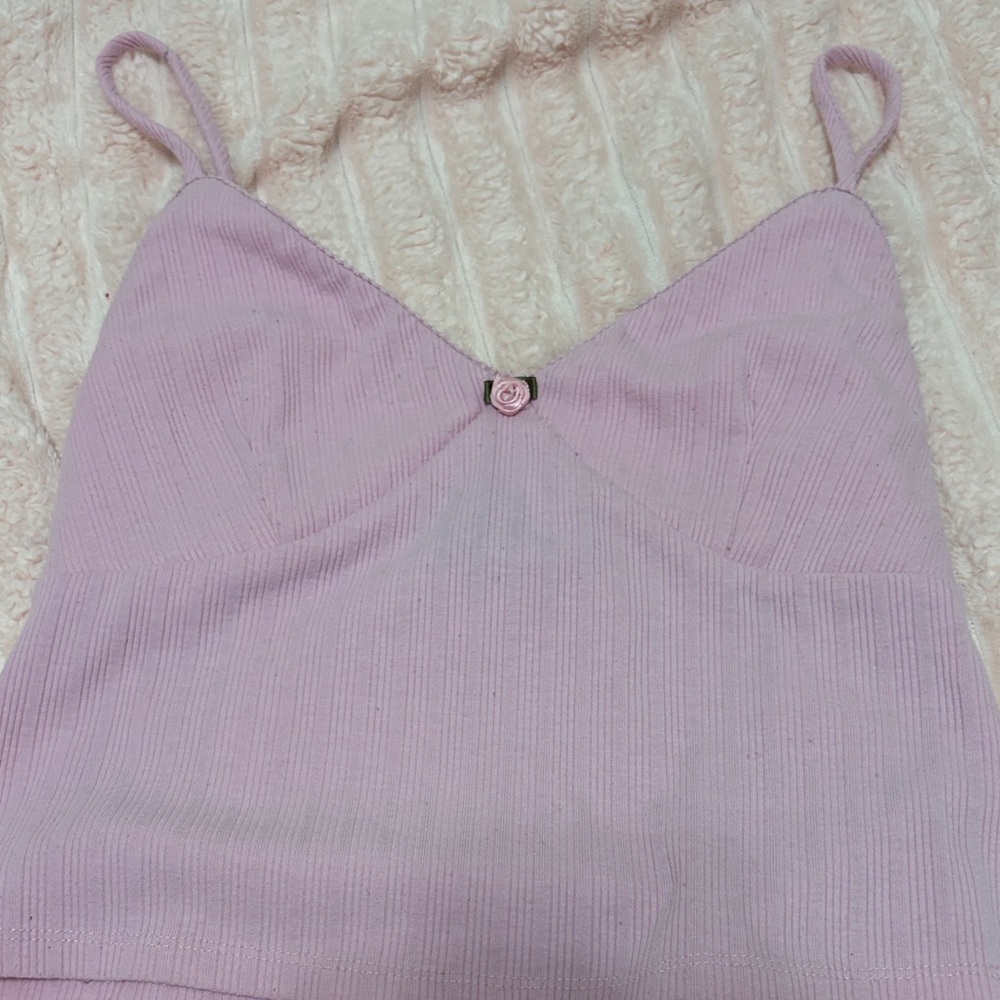 Forever 21 Light Pink Ribbed Tank Top
